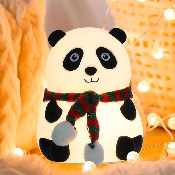 TGF Night Lamp for Bedroom, Panda Lamp, Cute Lamp, Night Lamp for Kids, Panda Light Lamp, Birthday Gifts, Rechargeable, BPA-Free Silicone Lamp, Diwali Light, Open Eye